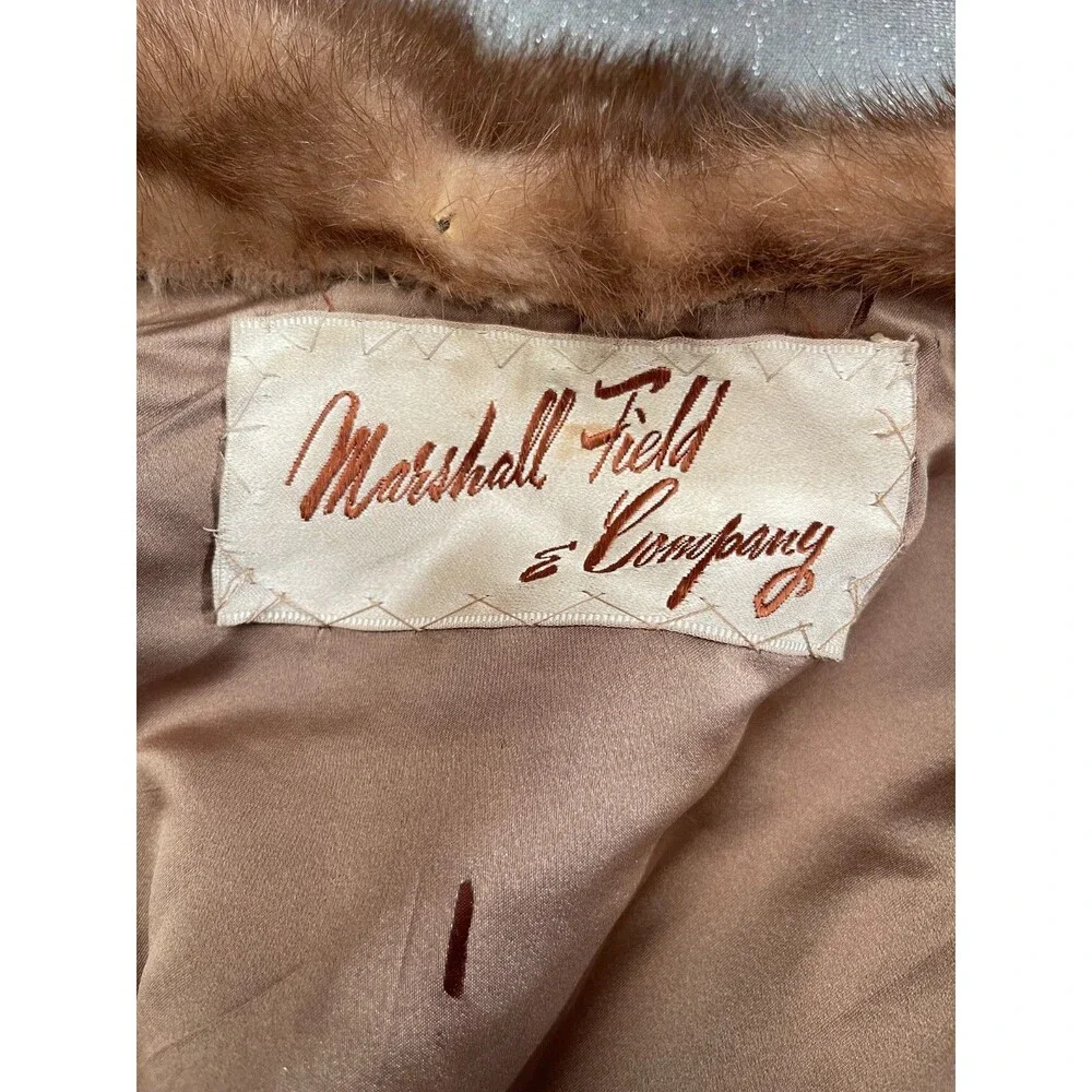 Vintage 50s Mink Stole Wrap 1950s Retro Light Brown Glam Old Hollywood Wedding